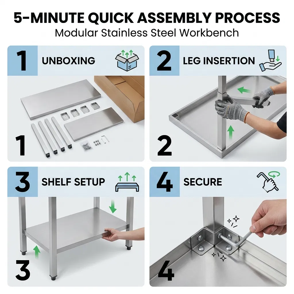 Stainless Steel Worktable View 4