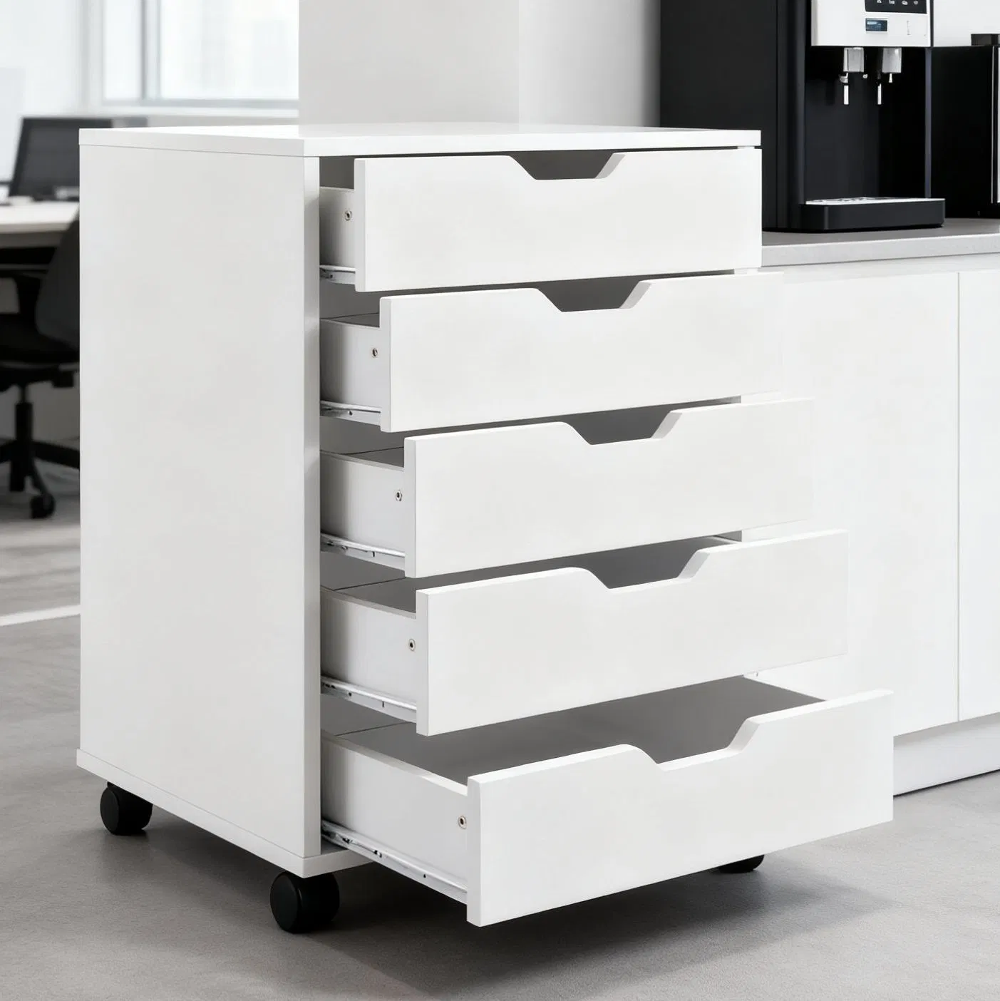 Factory Custom Wholesale MDF Mobile File Cabinet 5-Drawer Large Capacity