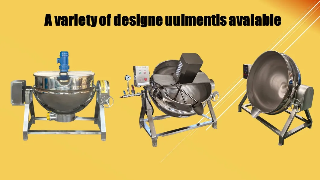 Industrial Sugar Boiler Electric Gas Steam Cooking Jacketed Kettle Sauce Cooking Machine