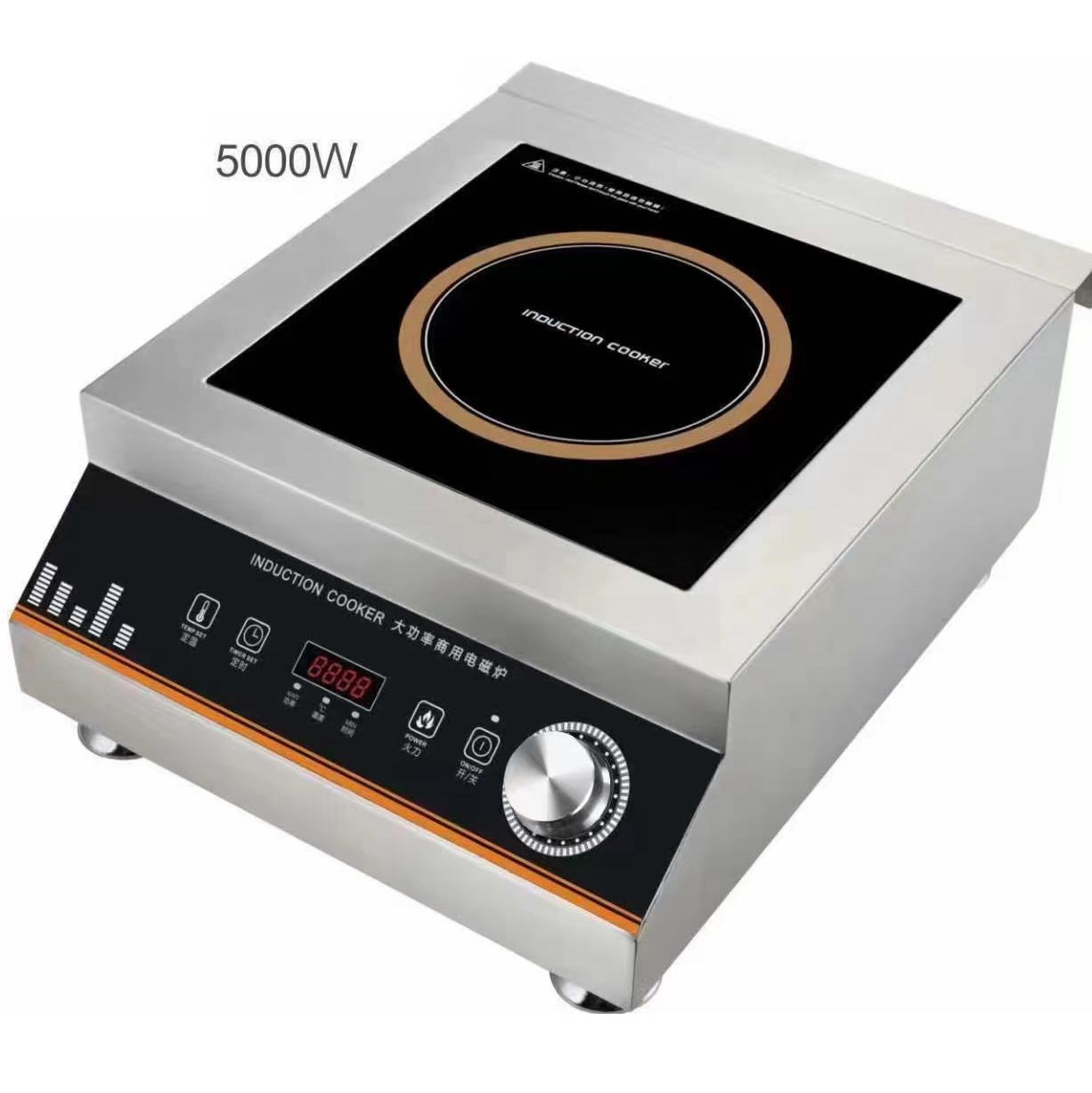 5000W Commercial Stainless Steel Induction Heating Machine Electric Cooker 220-240V
