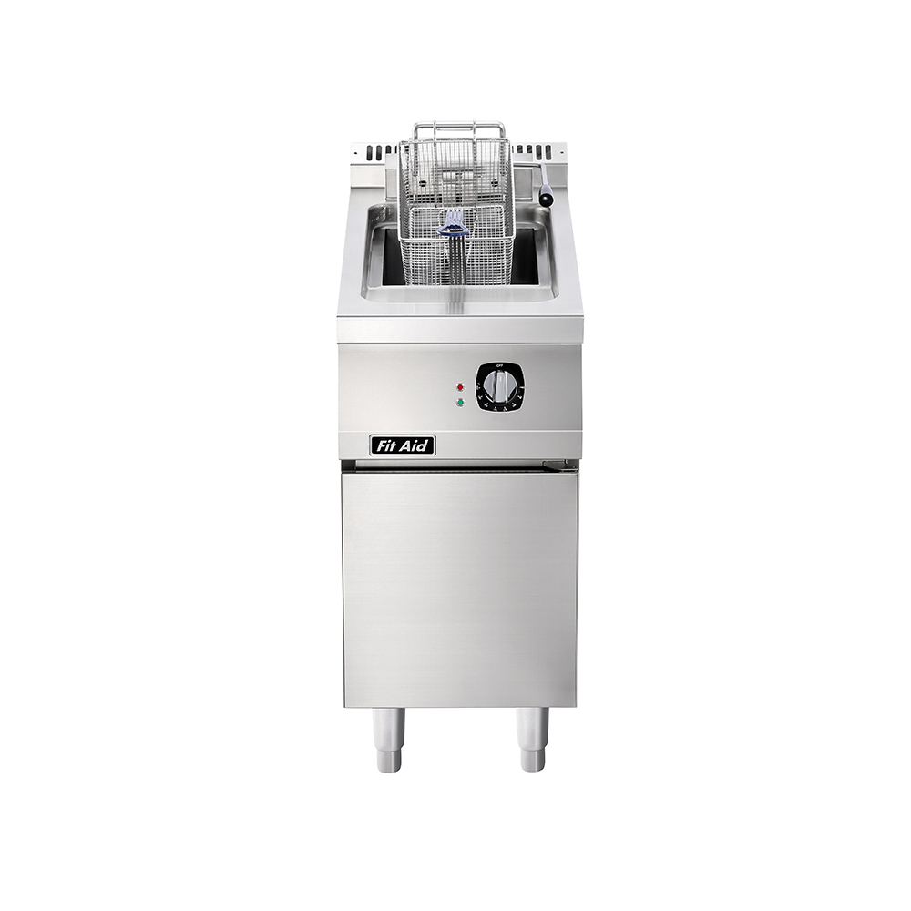 Commercial Fast Food Catering Equipment 304 Stainless Steel Material 12L Capacity Tank Electric Deep Fryer With Cabinet Base