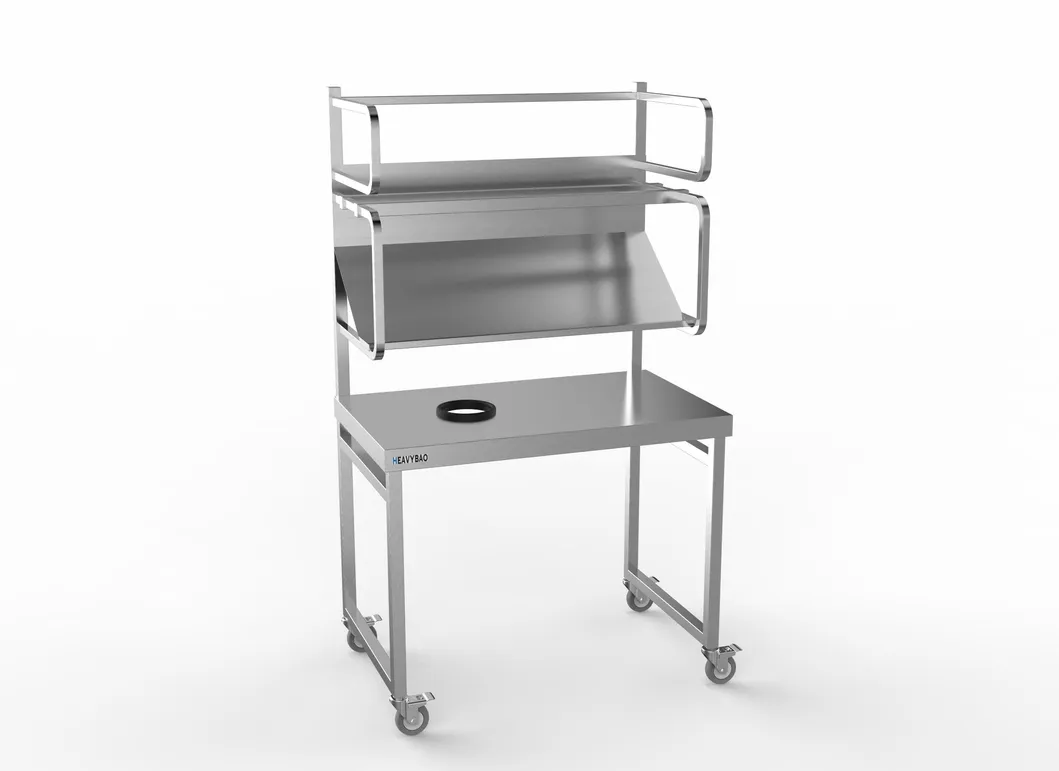 Stainless Steel Commercial Worktop Worktable with Sloped Shelf for Racks and for Prep Washing