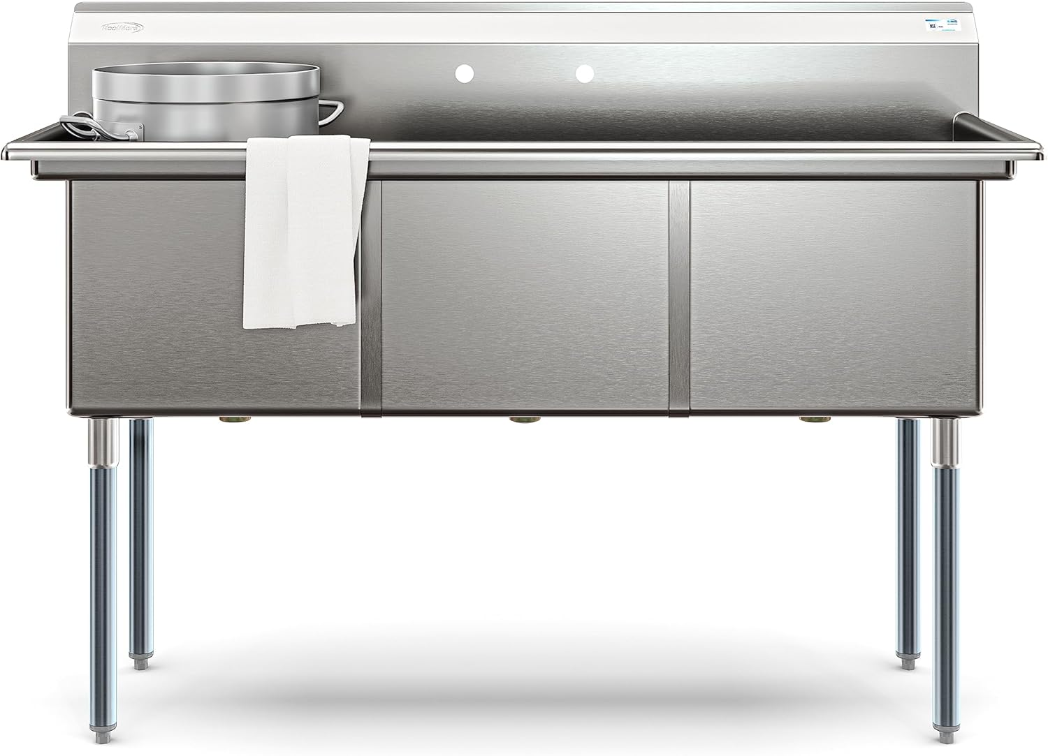 OEM KoolMore Commercial Kitchen Sink Stainless Steel Three Compartment Three Basins for Restaurant Washing Use