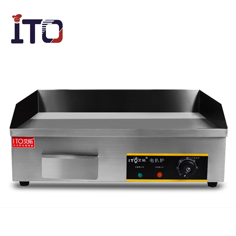 Professional Countertop Flat Pan Gas Electric Fryer Griddle Bbq Electric Commercial Restaurant Kitchen Grill Griddle