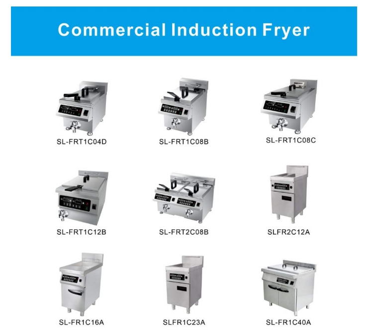Cooking Equipment Commercial Induction Deep Fryer Double 8L Daul Cooker