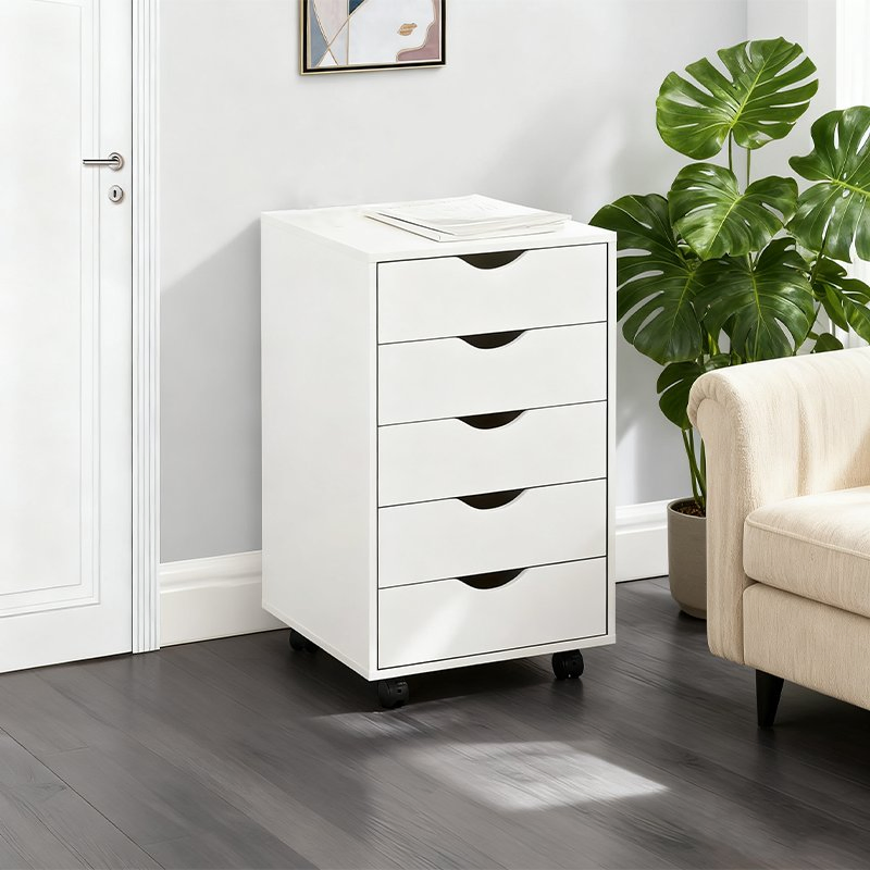 Factory Custom Wholesale MDF Mobile File Cabinet 5-Drawer Large Capacity