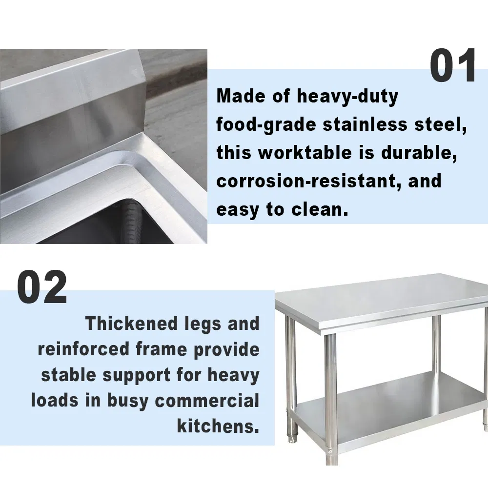 Double-Layer Stainless Steel Worktable - Full View Detail