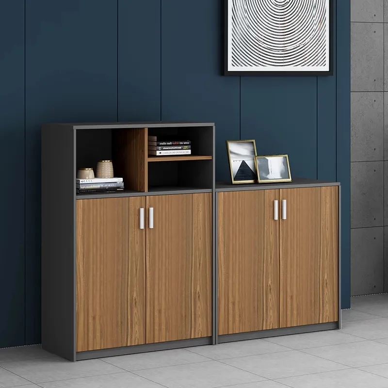 Modern Wooden Locking Office Low Mobile File Cabinet