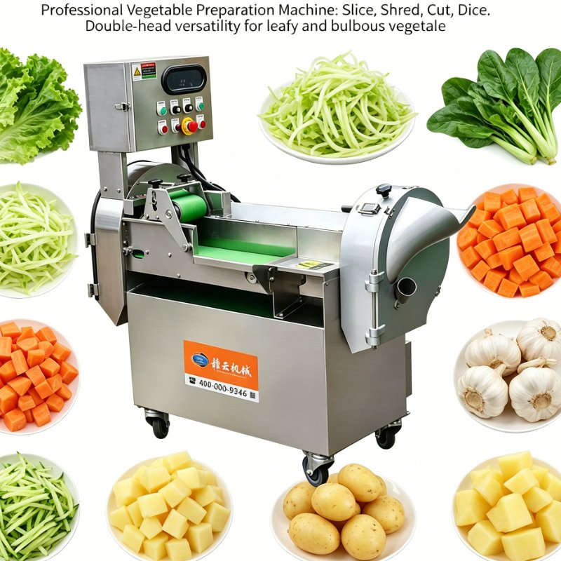 High-Precision Dual-Head Vegetable Cutting Equipment for Catering, Restaurant and Canteen Use