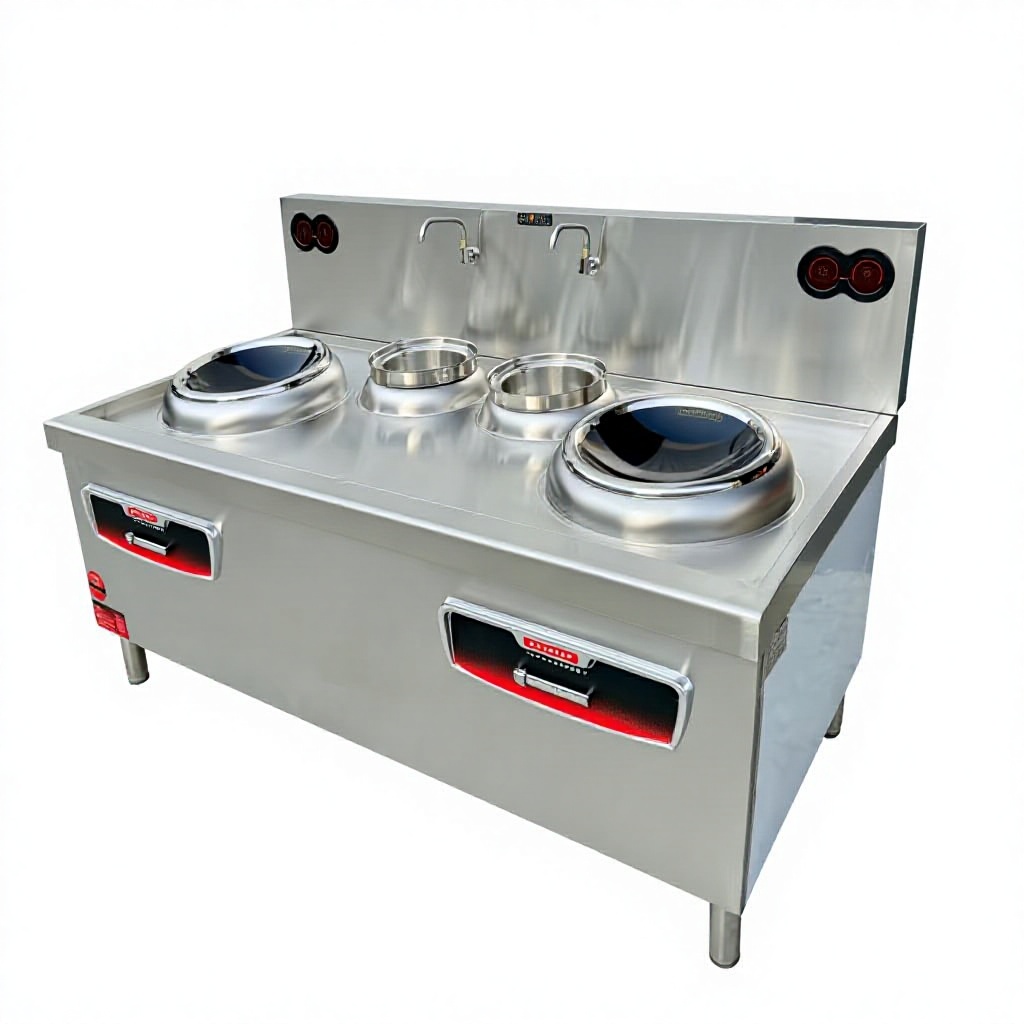 Commercial Double Cooker Double Temperature Induction Stove