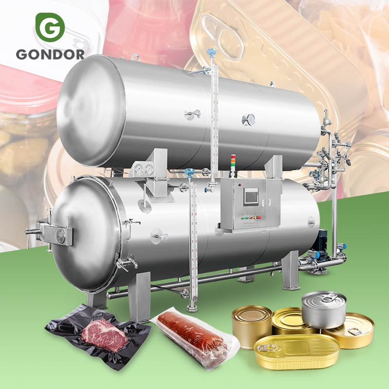 Horizontal Cooker Fruit Juice Processing Cooking Autoclave High Temperature Sterilizer Retort Machine for Pet Food