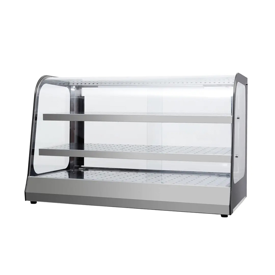Stainless Steel Glass Door Display Showcase Cabinet Food Warmer to Heating Storage Unit