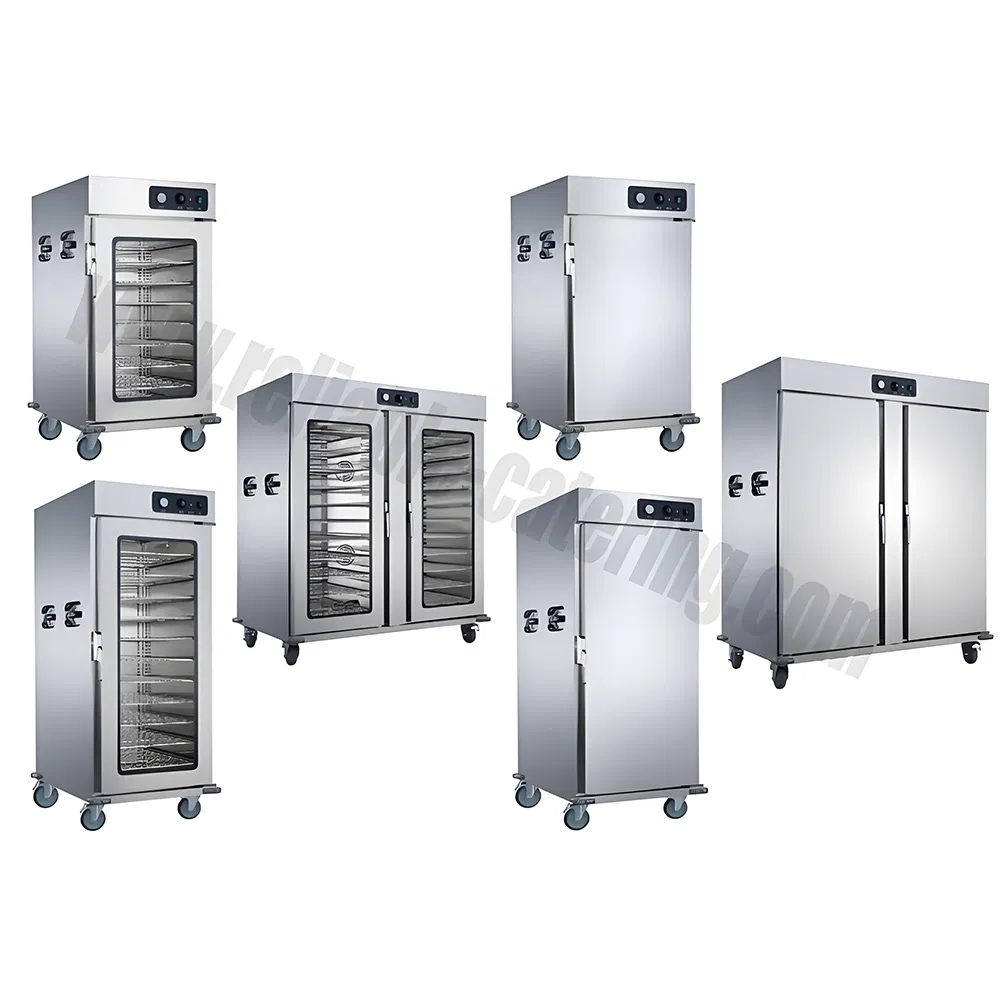 Commercial Stainless Steel Food Warmer Cabinet Electric Food Warmer Trolley Cart with 2 Compartments for Hotel Buffet Service