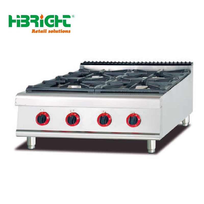 Highbright Hot Sale Commercial Counter Top Four Burner Stainless Steel Gas/Electric Cooking Range Griddle 220-240V Restaurants
