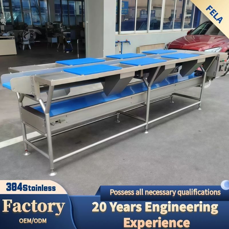 Premium Vegetable Cutting and Sorting Worktable for Efficient Food Prep