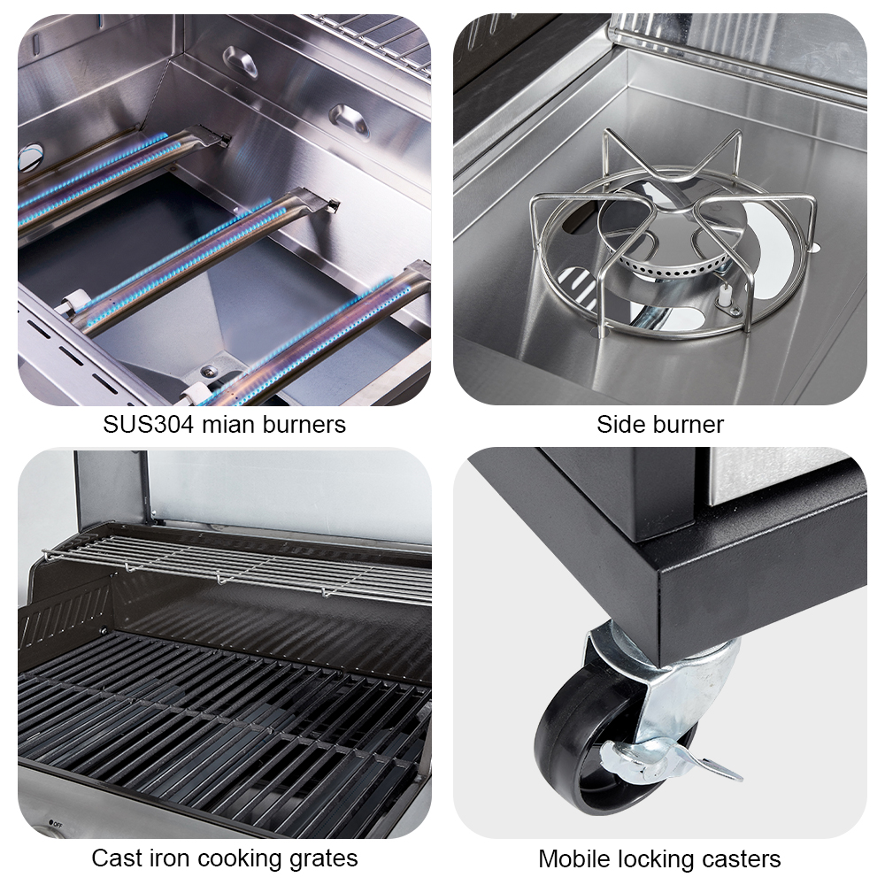 Outdoor Gas BBQ Grill Kitchen Assembled Stainless Steel Gas and Electric Cooker Griddle Grill