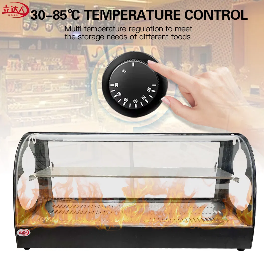 Ld-4du Glass Curved - Commercial Restaurant Food Warming Display Unit
