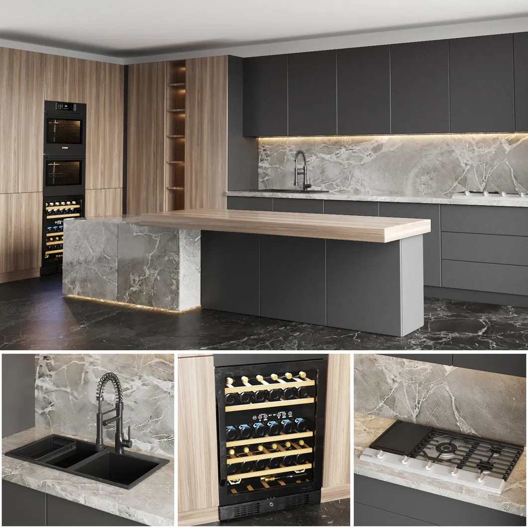 Wooden Trolley Mobile Kitchen Island Cart with Wine Rack and Storage Space for Home Furniture Kitchen Cabinets