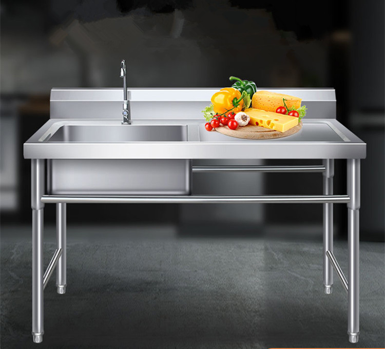 Commercial Triple Compartment Stainless Steel Sink Fire-Retardant Coating Heavy-Duty Capacity for Food Service Industry High