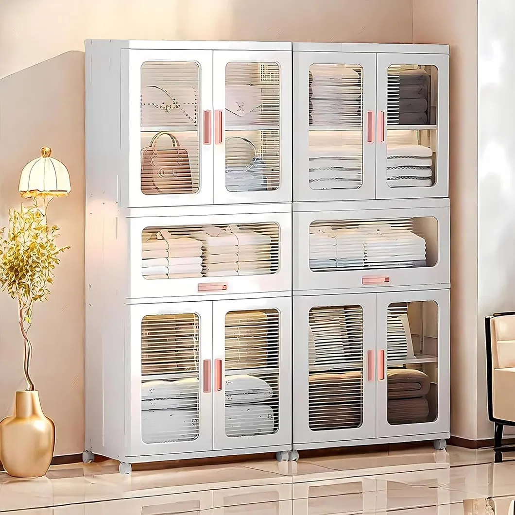 Storage Bins with Lids and Doors Magnetic Foldable Organization Storage Cabinet