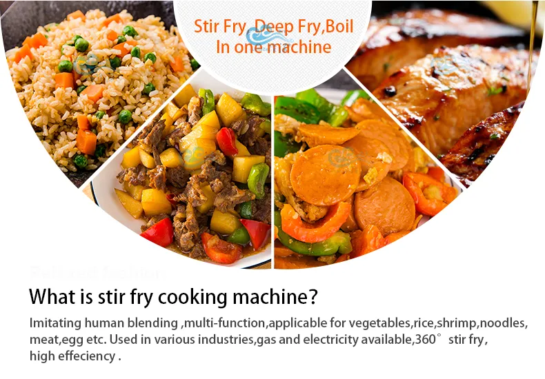 Gas Heating Cooking Machine Robot Automatic Hotel Cooking Pot with Mixer