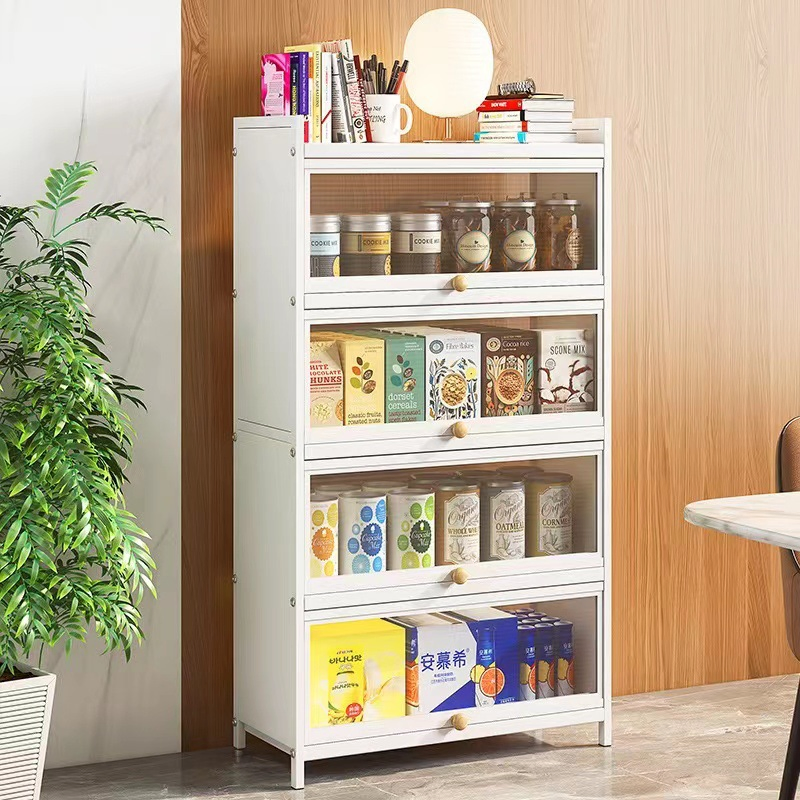 Carbon Light Kitchen Storage Cabinet, Multi-Layer Floor Storage Rack
