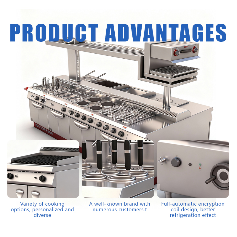CFT Integrated Western Restaurant Cooking Range Commercial Dual Fuel (Gas + Electric) Stainless Steel Multi-function Kitchen