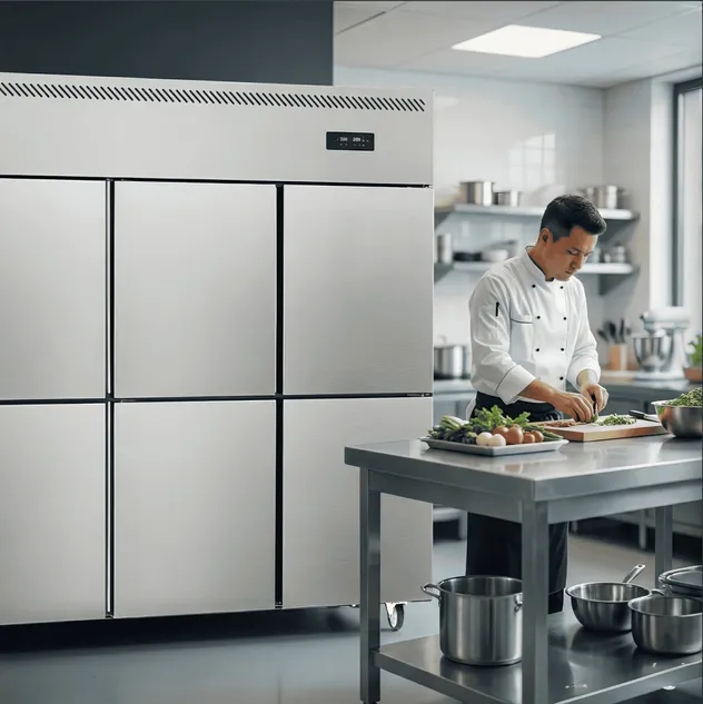 Commercial Catering Undercounter Refrigerator Stainless Steel Prep Worktable