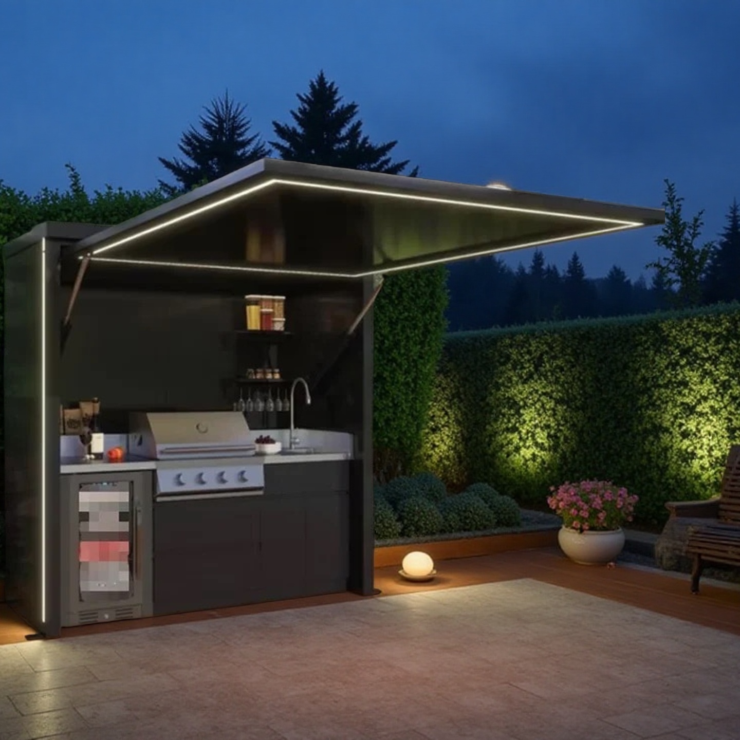 High-end Outdoor Kitchen Cabinets, Garden Barbecue Stainless Steel Materials, Complete Stainless Steel Kitchen Cabinet Sets