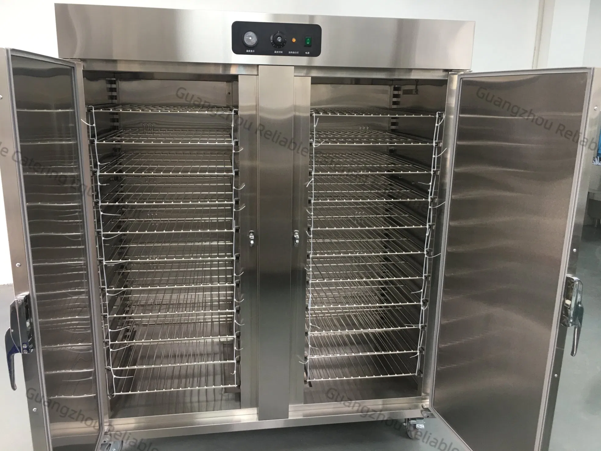 Commercial Stainless Steel Food Warmer Cabinet Electric Food Warmer Trolley Cart with 2 Compartments for Hotel Buffet Service