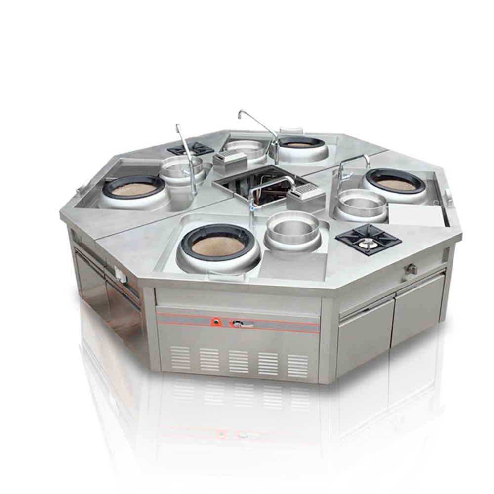 Commercial Gas Stainless Steel Kitchen Equipment Combination Cooking Range with 3-Year Full Warranty