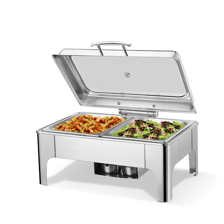 Restaurant Equipment Silver Chaffing Dishes Buffet Catering Stainless Steel Hydraulic Chafing Dish Buffet Set