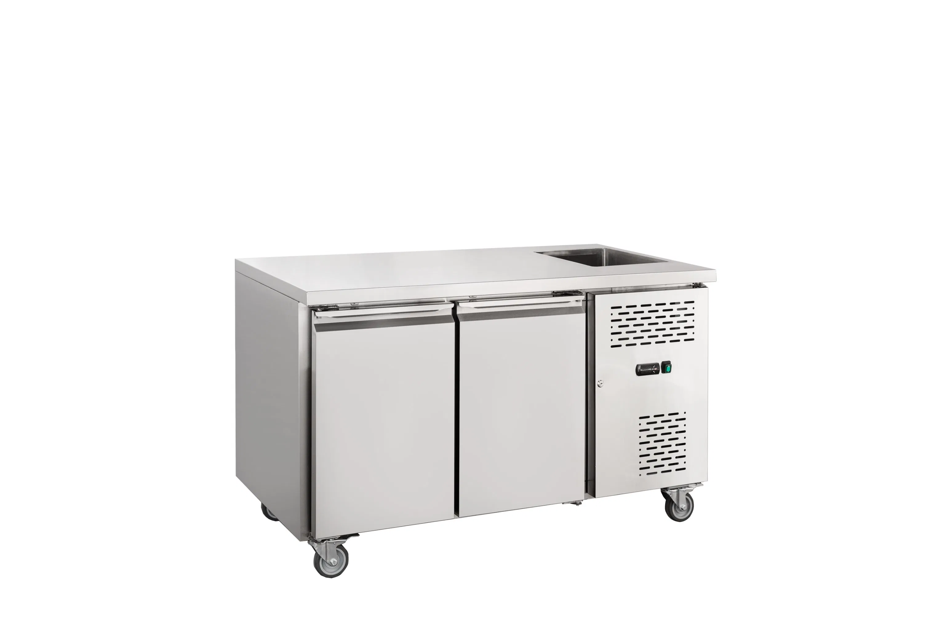 Stainless Steel Worktable with Integrated Sink Commercial Prep Station