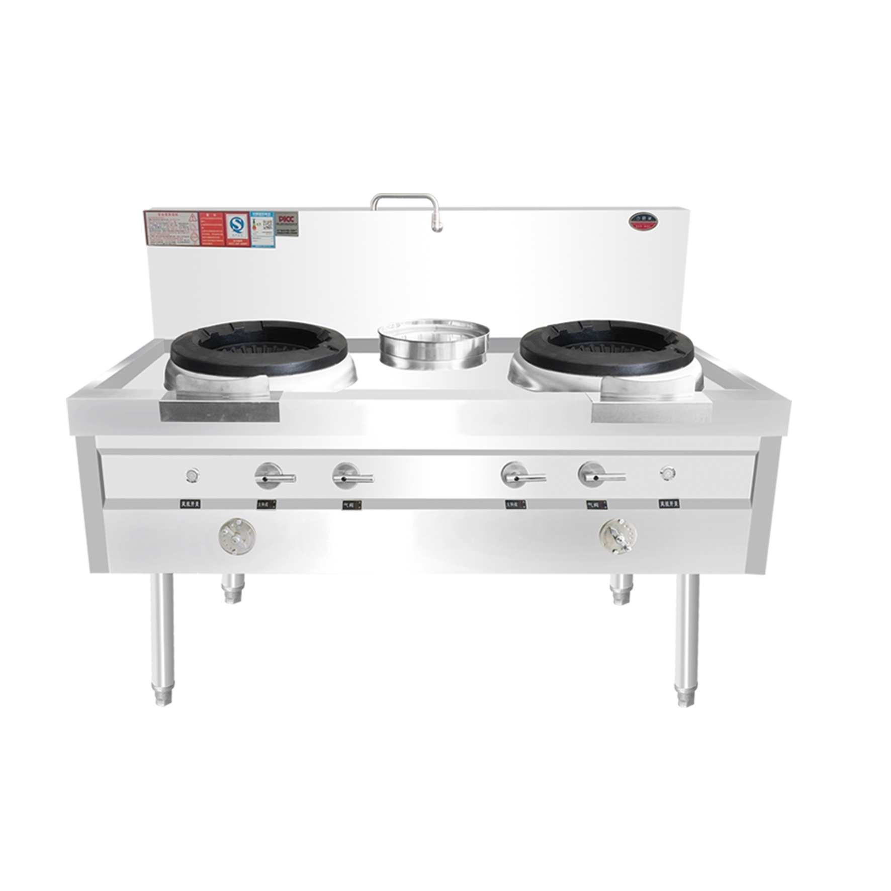 Commercial Restaurant Equipment Stainless Steel Industrial LPG Wok Range Stove with Chinese Wok Burner Iron Gas Stove 120W