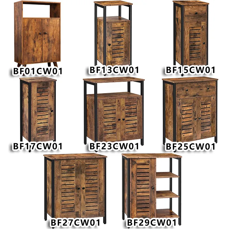 Side Standing Cabinet with Hidden Shelf and Door for Bedroom