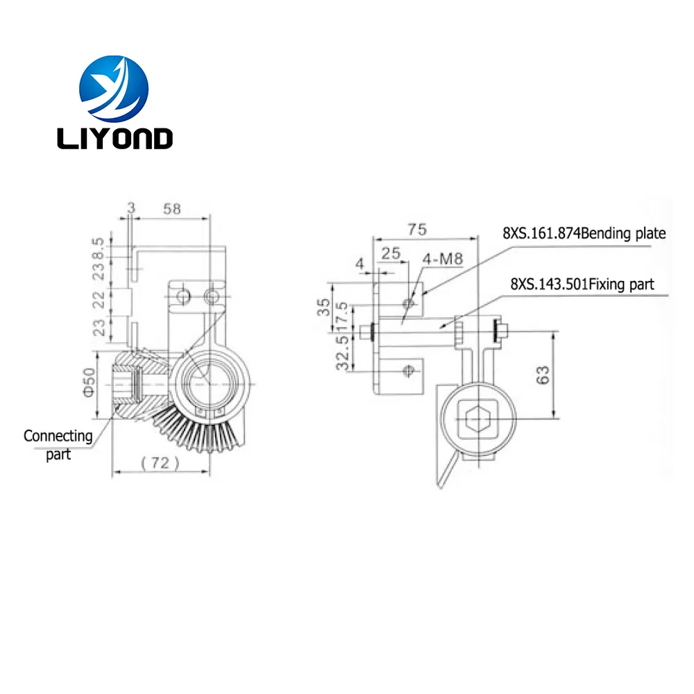 Hot Sale 5xs. 245.001.1 Earthing Switch Interlock Device Couple Bevel Gear