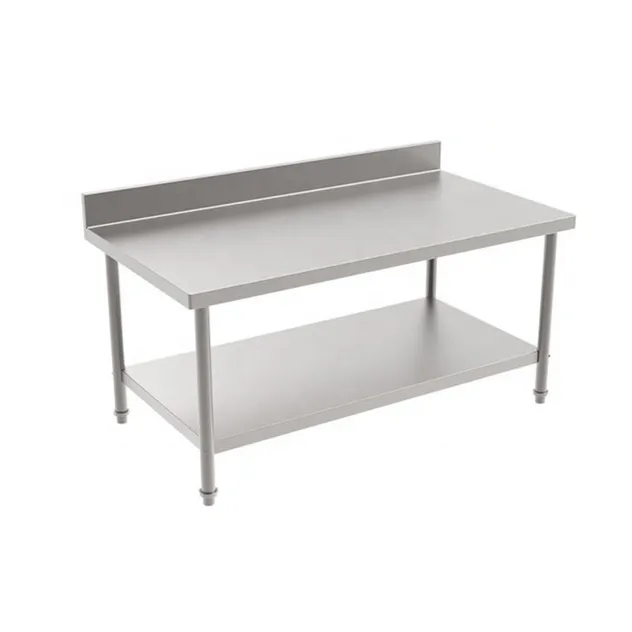 Double-Layer Stainless Steel Worktable with Back-Splash - Detail 5