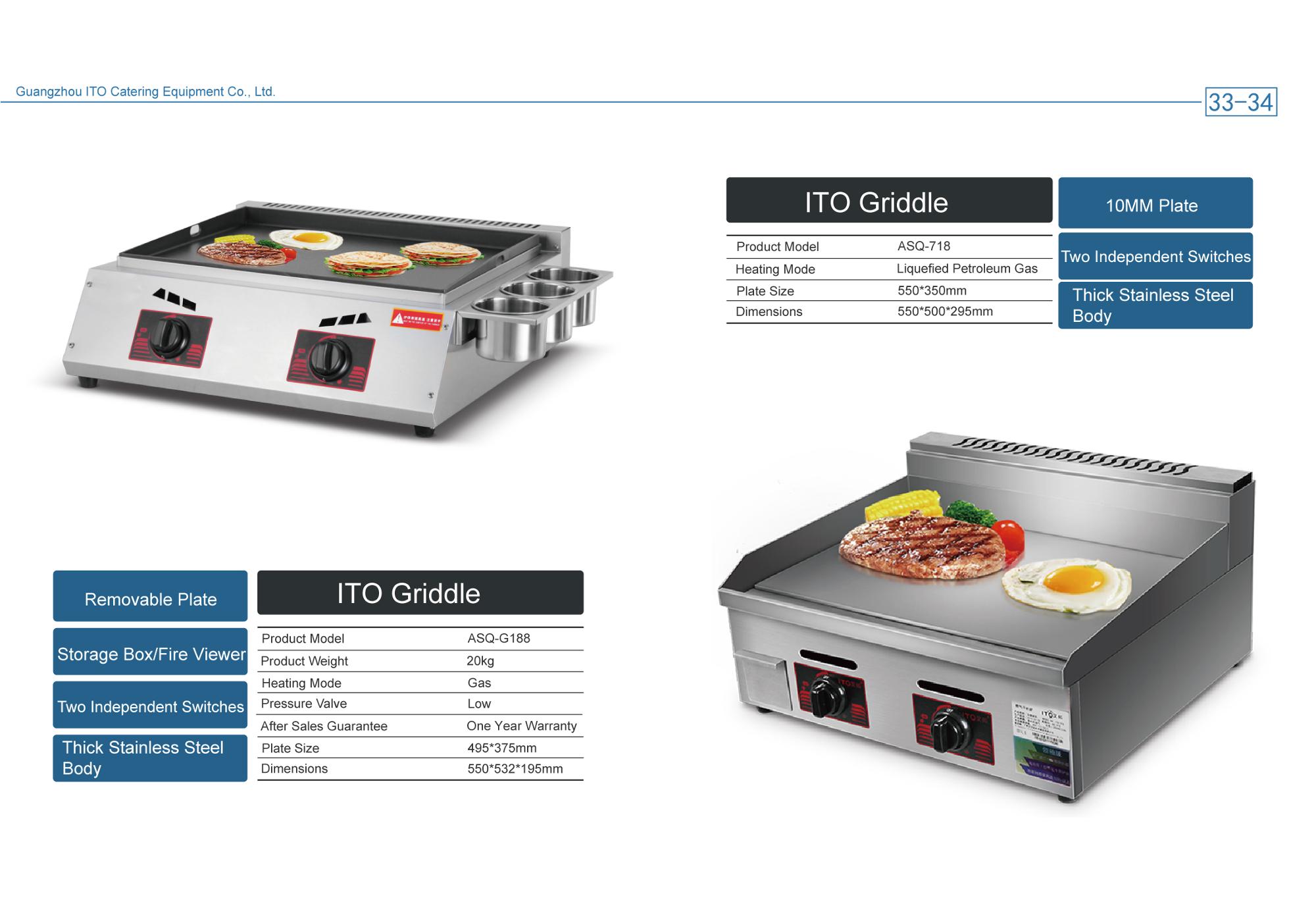 Professional Countertop Flat Pan Gas Electric Fryer Griddle Bbq Electric Commercial Restaurant Kitchen Grill Griddle