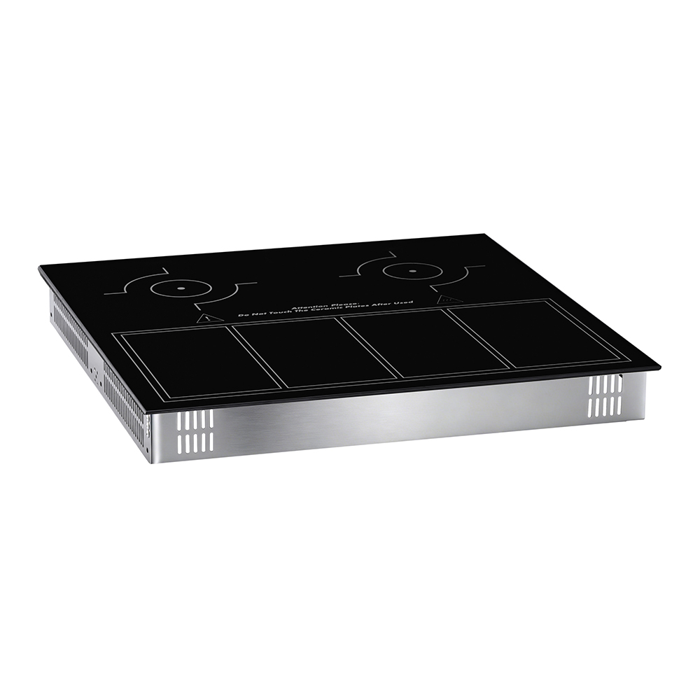 Commercial Kitchen Equipment 304 Stainless Steel Frame 6mm Thick Glass-Ceramic Panel 28Kw Free-Zone Electric Induction Cooker