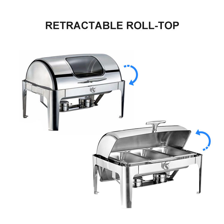 High Quality Buffet Food Warmer Luxury Buffet Equipment Hot Food Warmers Set Stainless Steel Chafing Dishes