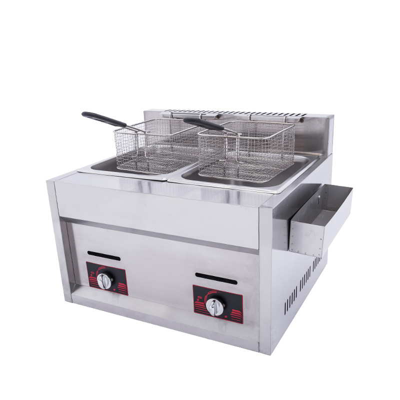 6L+6L Double-tank Table Top Deep Fryer Gas Commercial Kitchen Equipment Gas Fryer