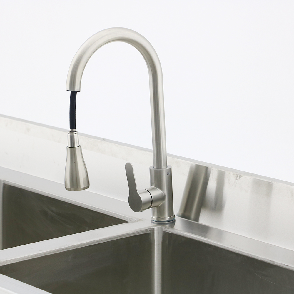 Kitchen Single and Double Tank Disinfection Tank with Platform Three Compartment Sink with Table