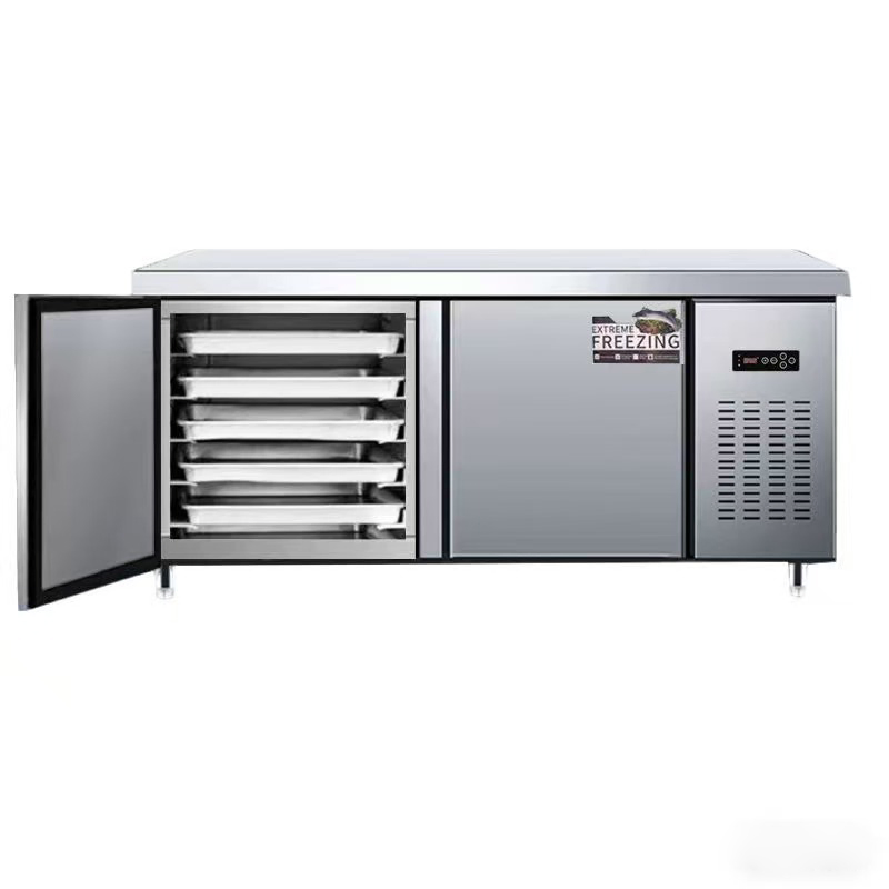 Sanitary Stainless Steel Kitchen Prep Worktable with Donper Compressor for Hospital Kitchens