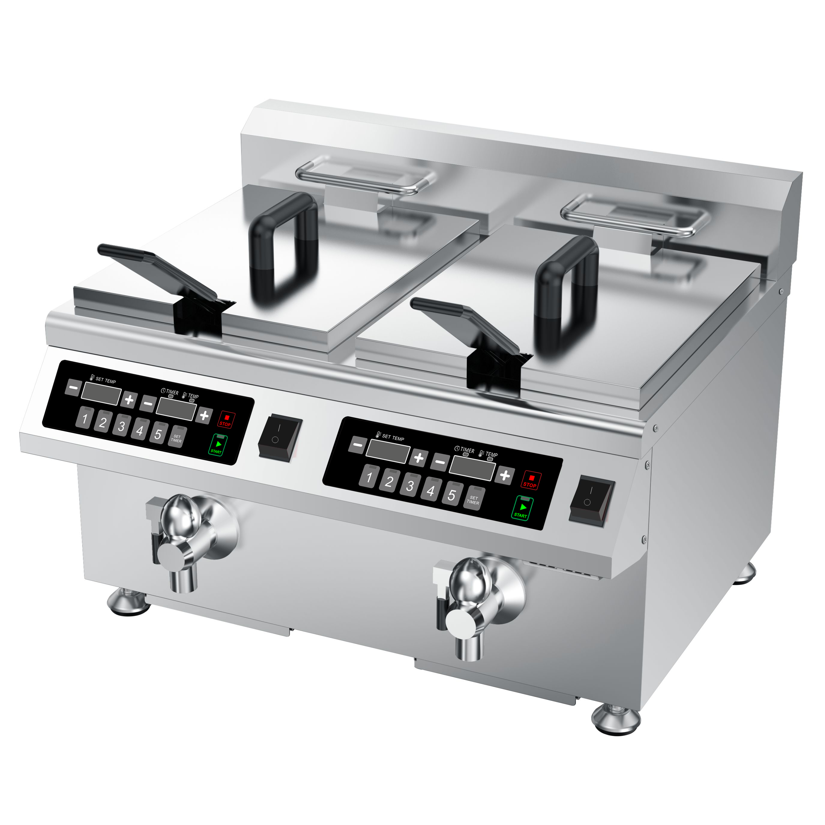 Cooking Equipment Commercial Induction Deep Fryer Double 8L Daul Cooker
