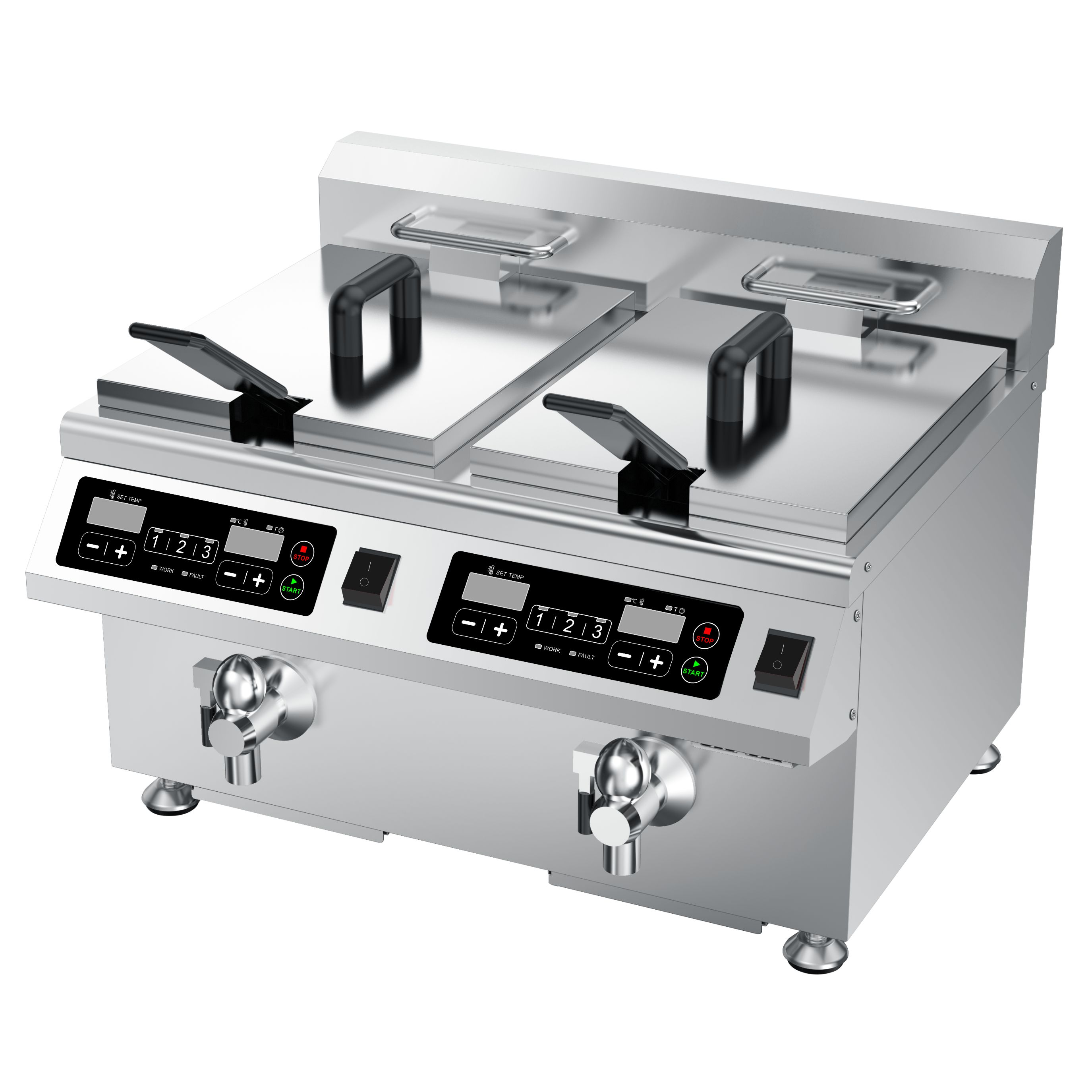 Cooking Equipment Commercial Induction Deep Fryer Double 8L Daul Cooker
