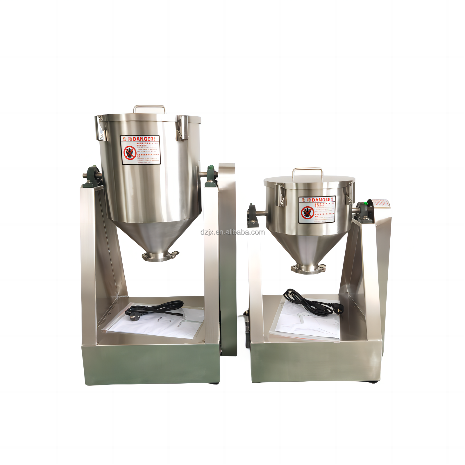 DZJX Food Spice Chemical Mixing Machine for Coffee Cocoa Powder Curry Baking Powder Stainless Steel Drum Mixer Tank