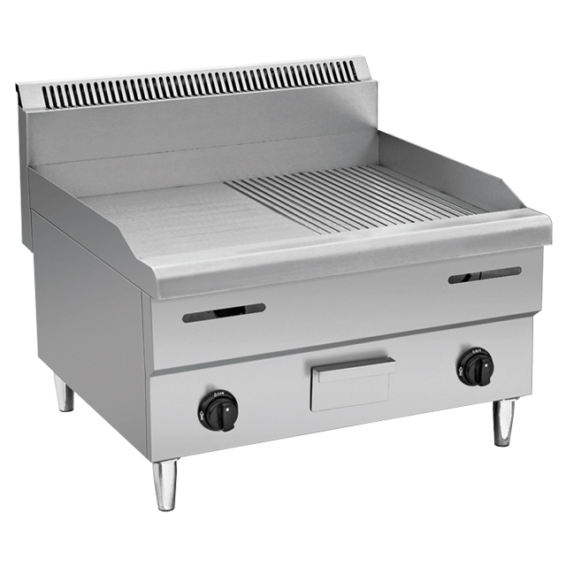 Restaurant Counter Top Electric Gas Griddle Catering Pancake Gas Flat &amp; Grooved Top Grill Griddles Kitchen Equipment