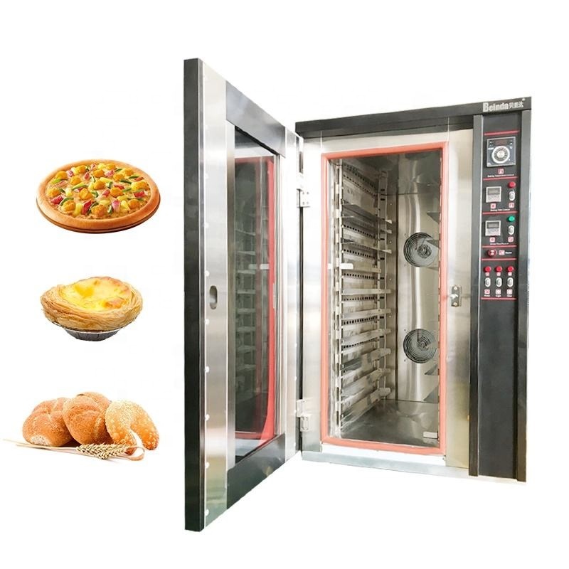 Baking Machine Electric Gas 12 Trays Hot Air Rotary Convection Oven Biscuit Bread Baking Oven