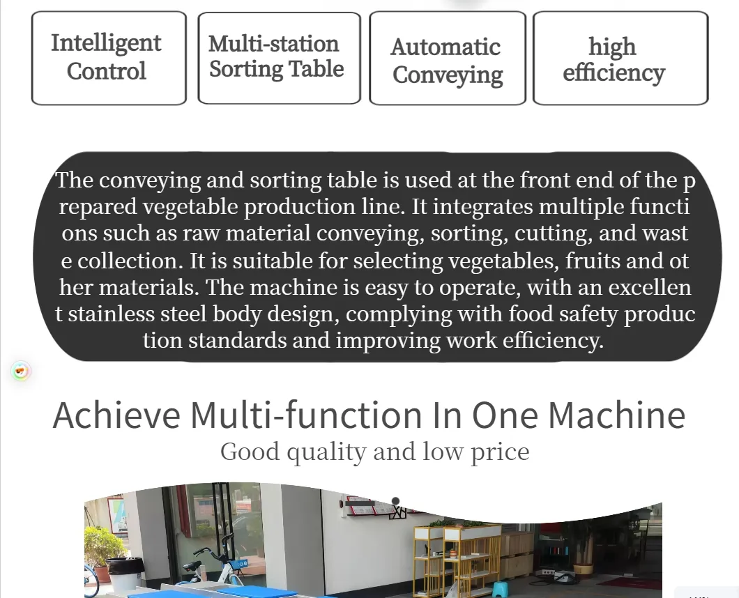 Premium Vegetable Cutting and Sorting Worktable for Efficient Food Prep