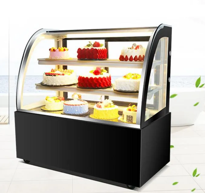 Cake Showcase Refrigerator Pastry Display Counter Cake Display Chiller Freezer with Curved Glass